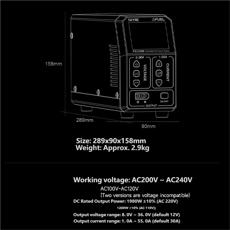 SKYRC PSU2000 1980W Adjustable - огляд і ціна Drone Battery Charger