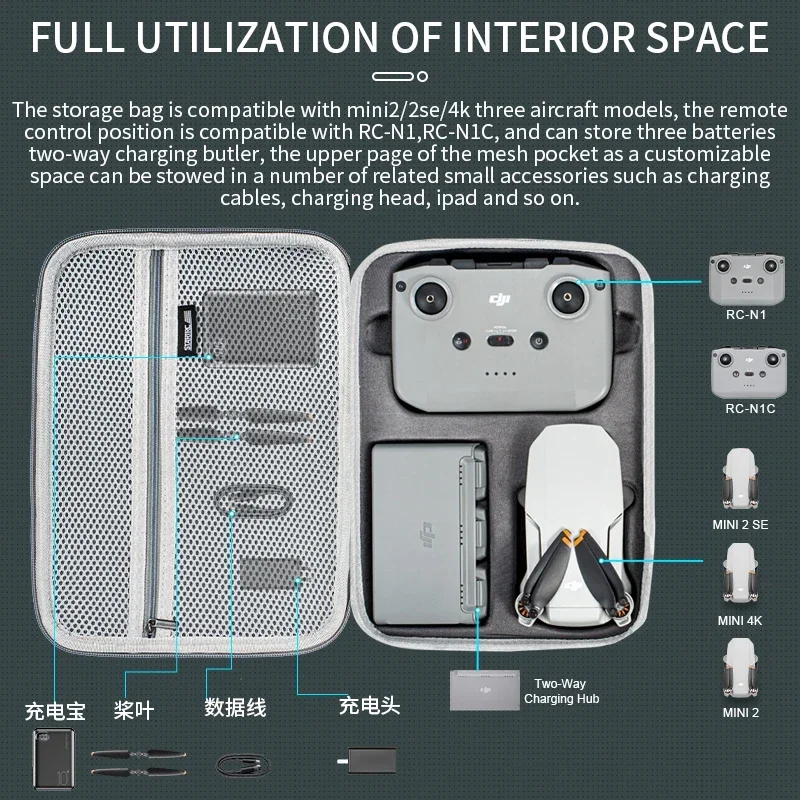 Mini 2 Shoulder Bag PU Portabl - огляд і ціна Drone Carrying Case
