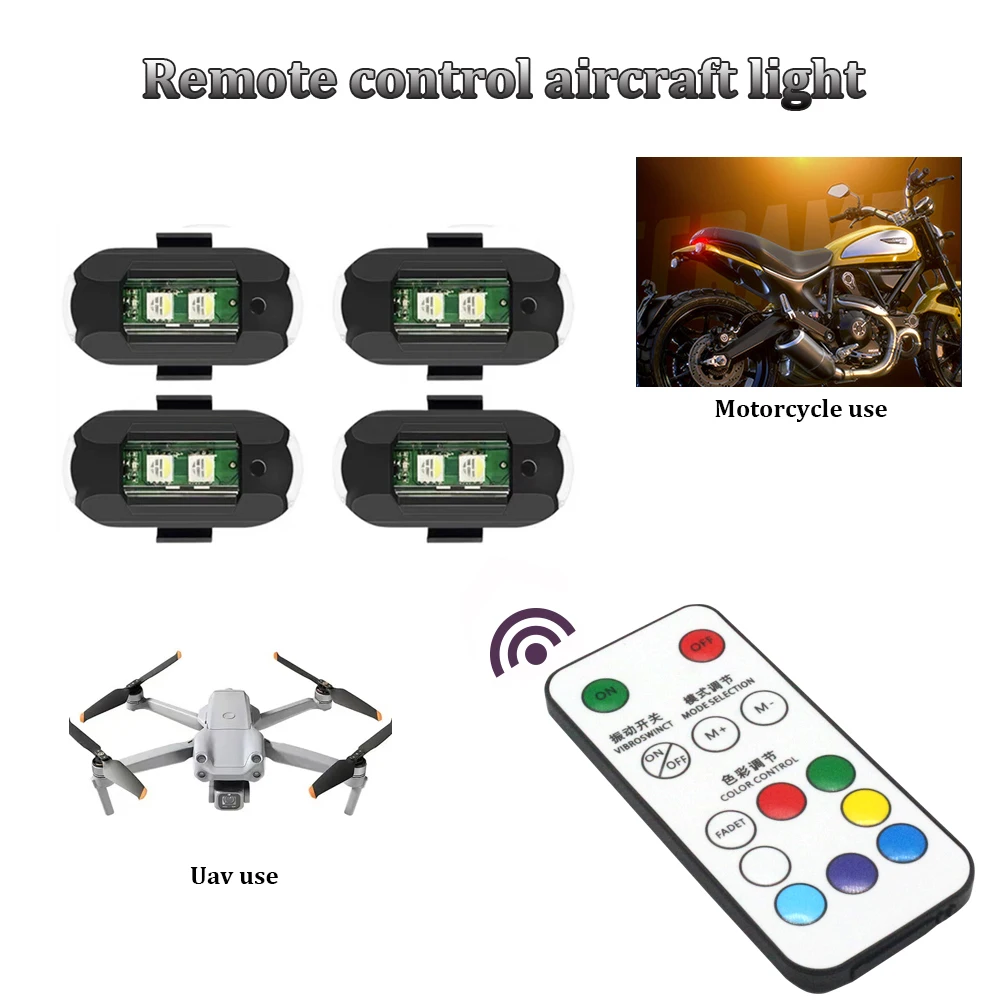 1Pcs Remote LED RGB Anti-colli - огляд і ціна Drone Strobe Light