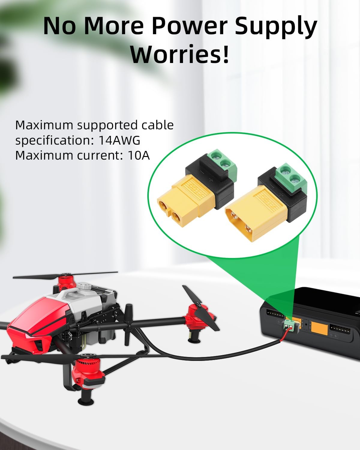 Solderless 2 Pin to XT60 Male  - огляд і ціна Drone Solar Charger